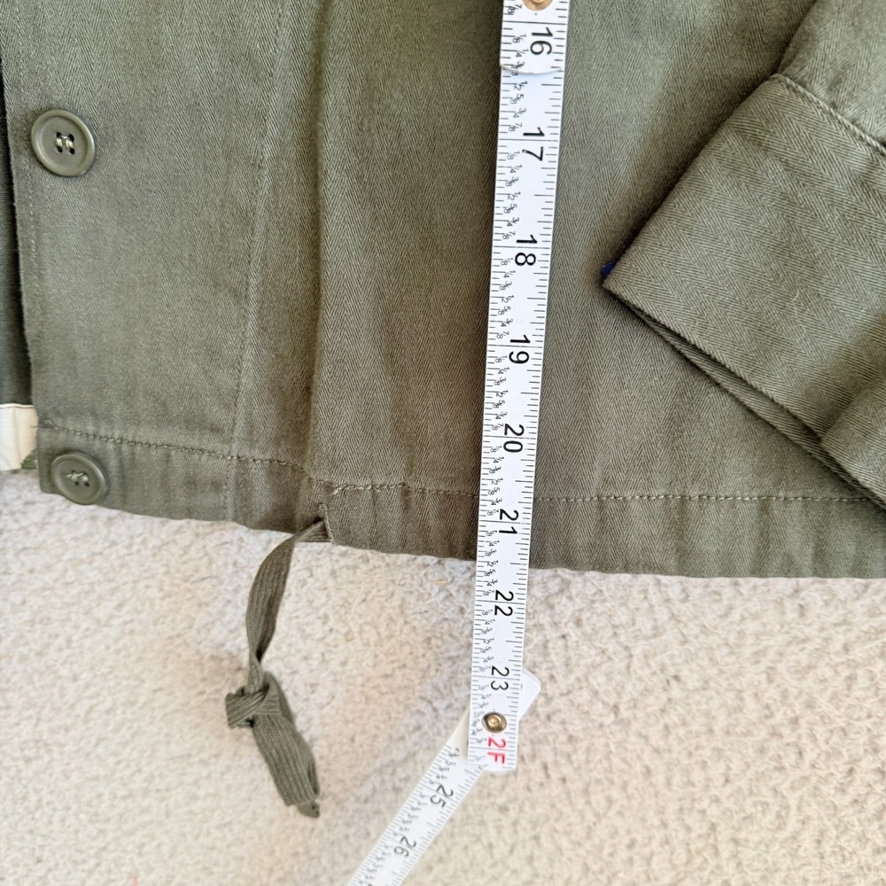 Tiny Leslie by Anthropologie Jacket sz Small Embroidered Dark Green Utility - Picture 11 of 13